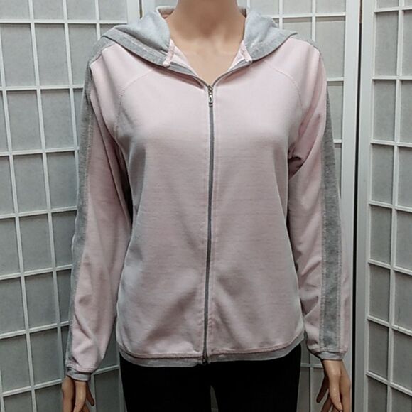 Hot Cotton By Marc-Ware Pink and Gray Fleece Jacket W/ Hood - Picture 15 of 15